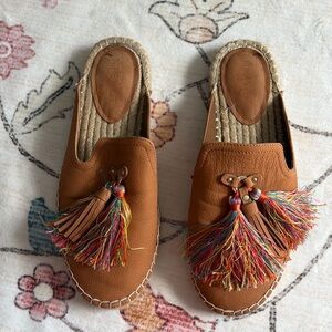 Nine West Brown Mules with Playful Tassels